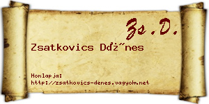 Zsatkovics Dénes névjegykártya