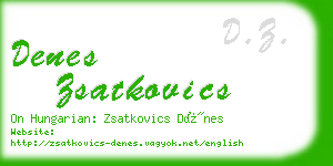 denes zsatkovics business card